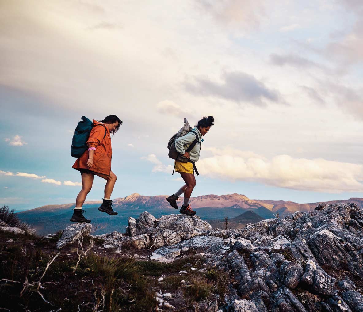 Friends hiking