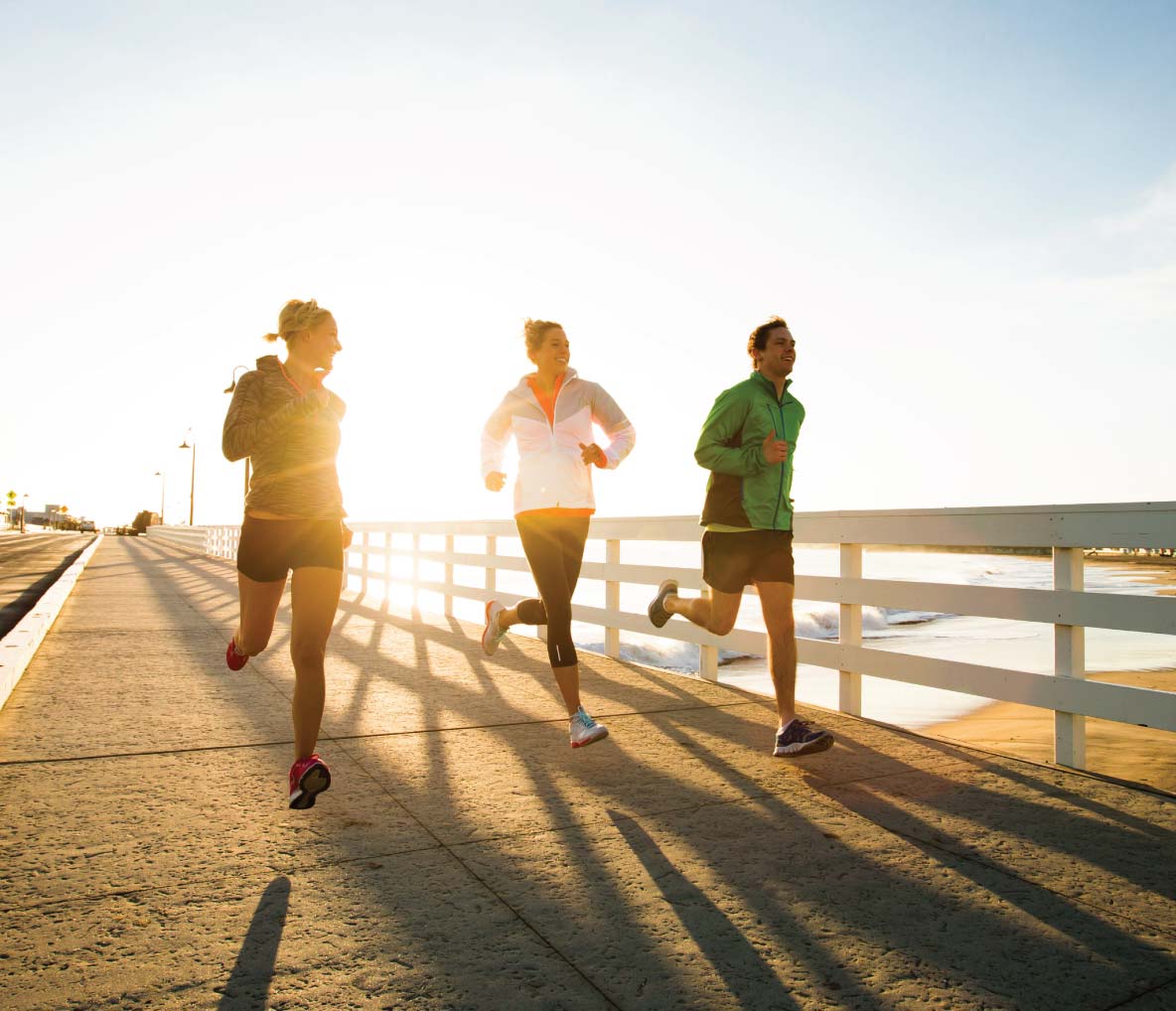 Friends jogging together
