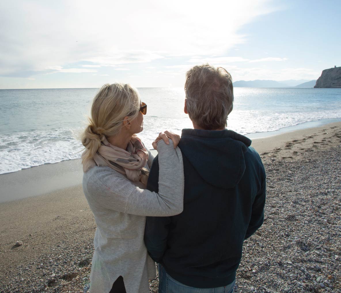 Couple looking at sunset